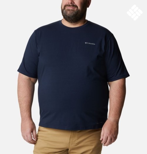 Men's Columbia Sun Trek Short Sleeve T Shirts Navy | Plus Size CA-G5L46